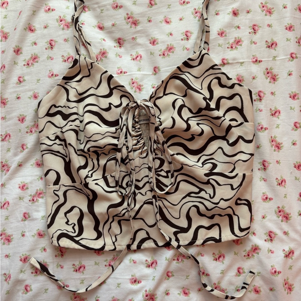 Abercrombie & Fitch Brown and Cream Swirl Tank Top